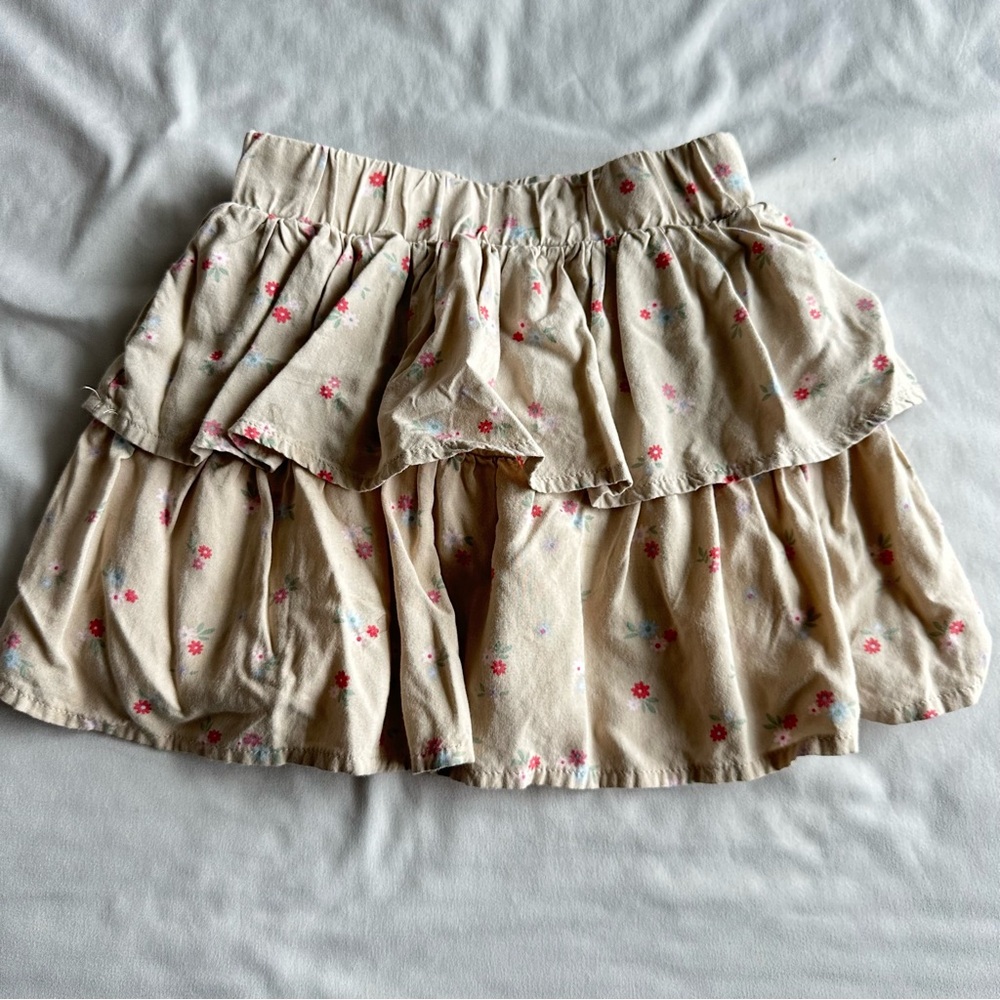 Garanimals Little Girls Cream Floral Tiered Skirt